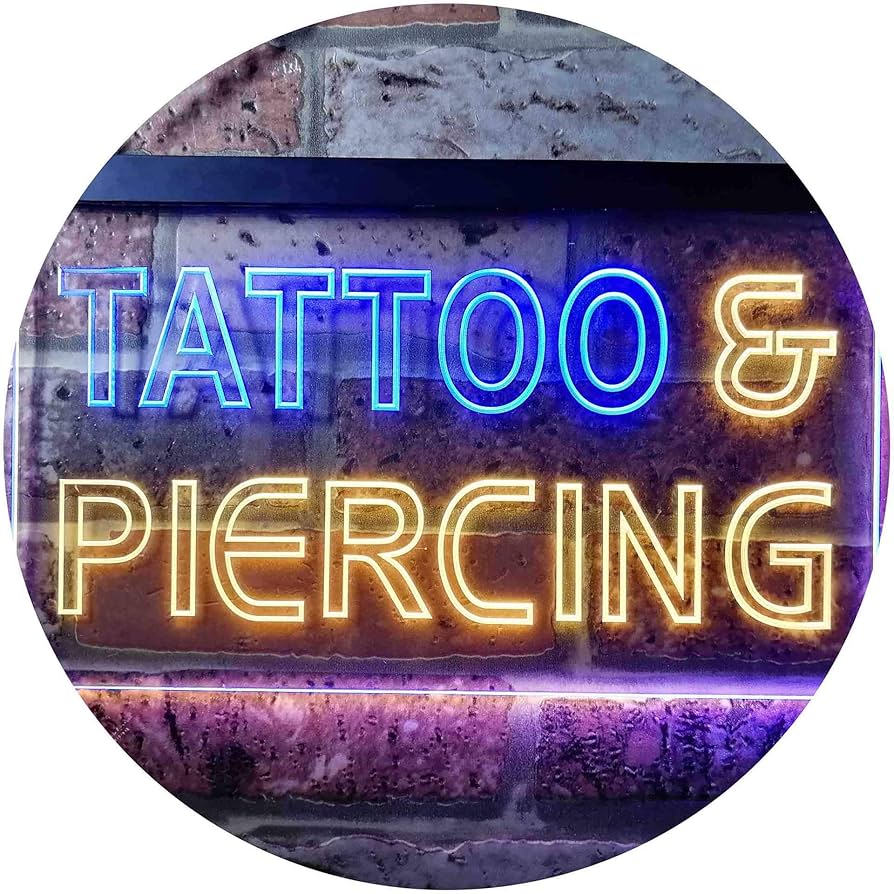 Amazon.co.jp: Tattoo Piercing Shop Illuminated Dual Color